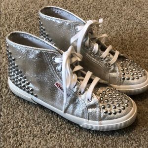 Superga silver high tops